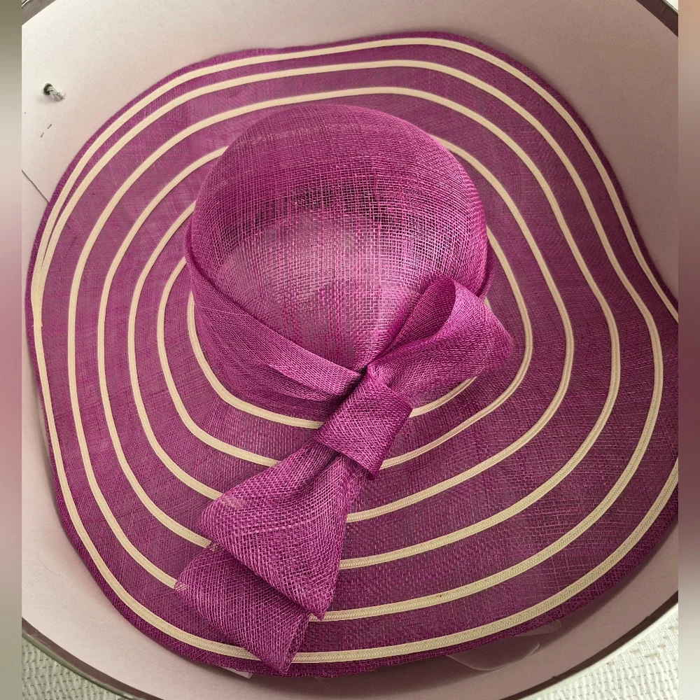 Nordstrom Drama Cinched Hat In Fuchsia - Kentucky Derby